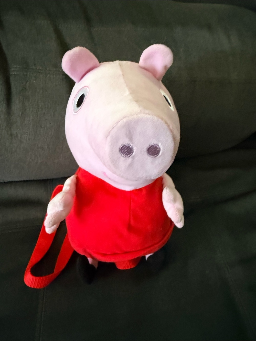 Peppa Pig Plush Item in Pink and Red with Blue Logo